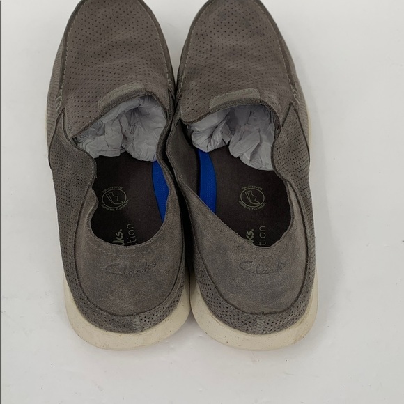 Clarks Flexway Easy slip-on loafer shoe dark gray suede comfort flexible men 13 main image 5